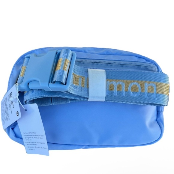 Lululemon Authentic 1L Wordmark Everywhere Belt Bag in Baby Blue and Gold - Picture 2 of 10